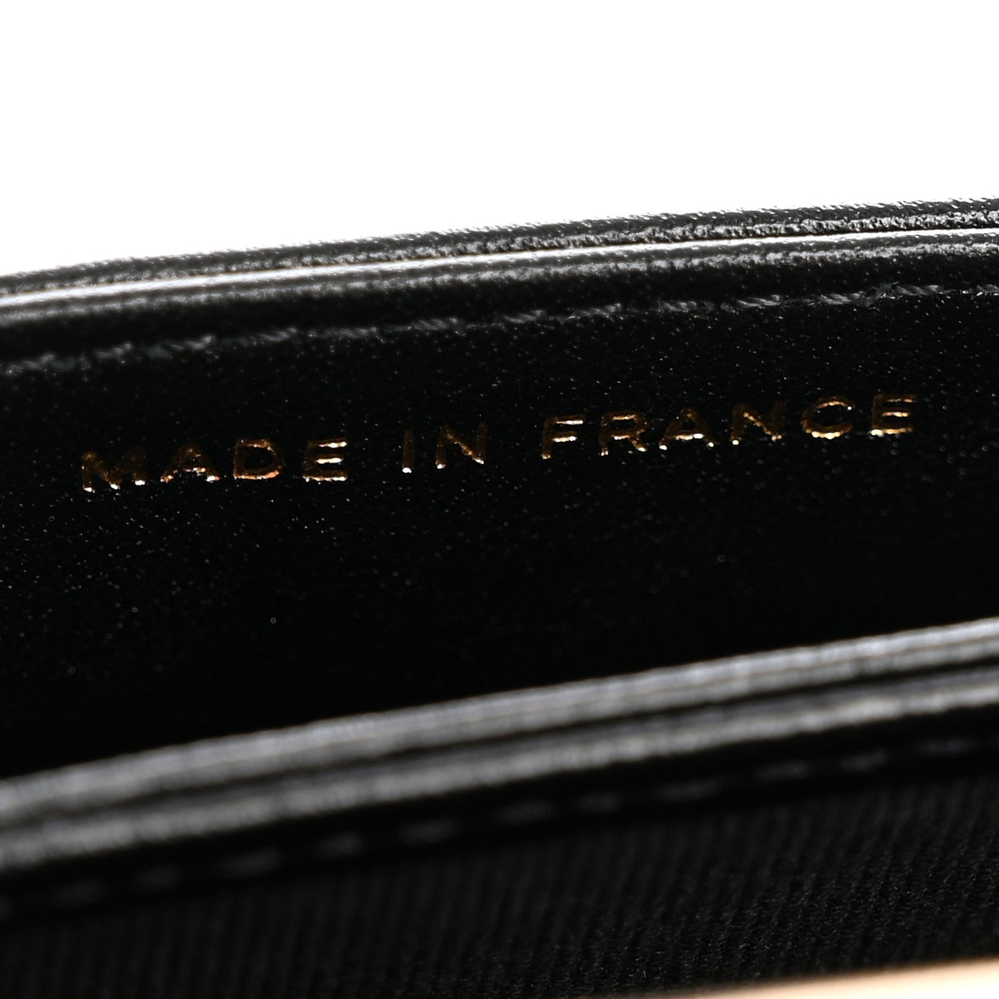 Metallic Calfskin Clutch With Chain Black Gold