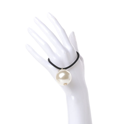Chanel Pearl CC Hair Tie Black White 2 of 5