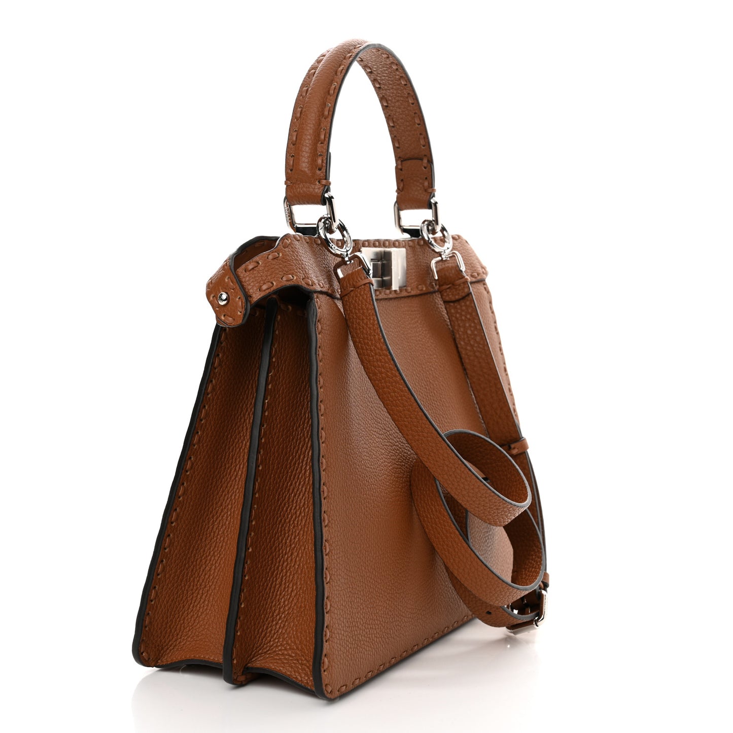 Cuoio Romano Selleria Bi-Color Medium Peekaboo Iconic Satchel Mou Deserto
