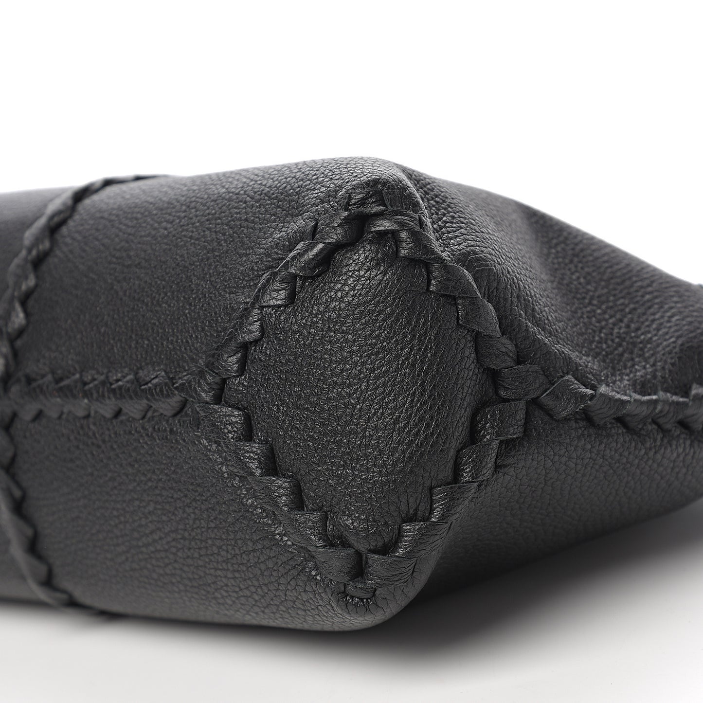 Cervo Deerskin Braided Tote Black