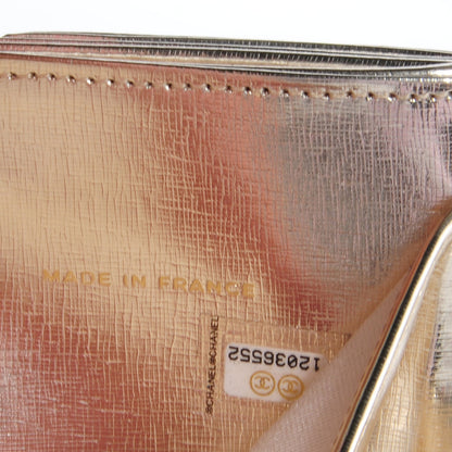 Chanel Textured Metallic Calfskin CC French Wallet Gold 7 of 7