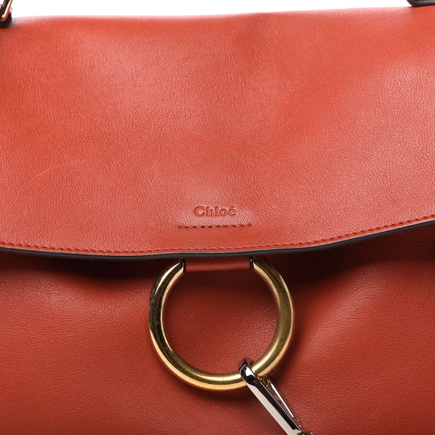 Calfskin Medium Faye Day Shoulder Bag Terracotta Red