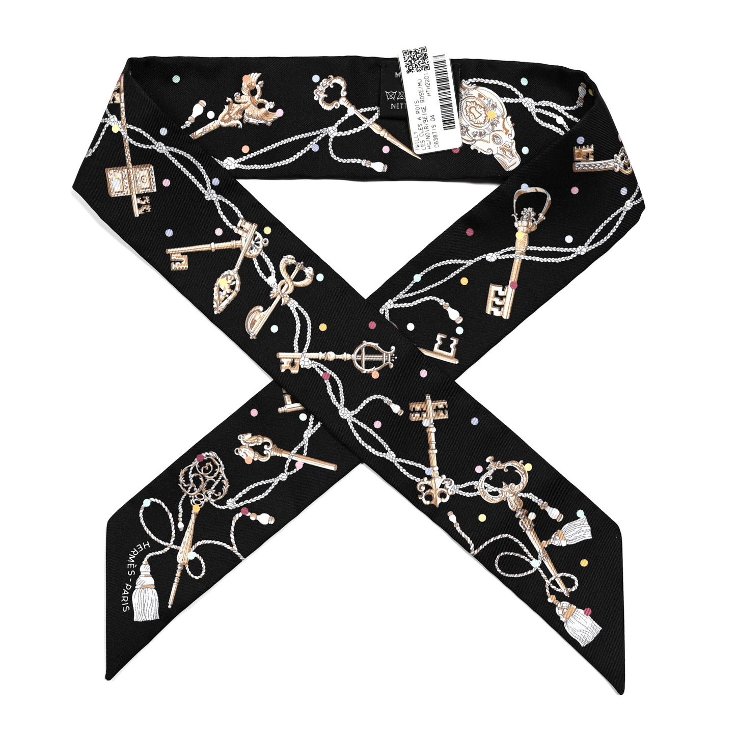 Silk Les Cles A Pois Twilly Black Beige Rose Multicolor