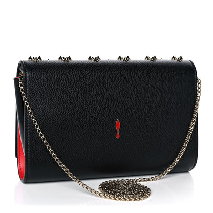 Christian Louboutin Grained Calfskin Spikes Loubinthesky Paloma Wallet On Chain Black Multimetal 3 of 17