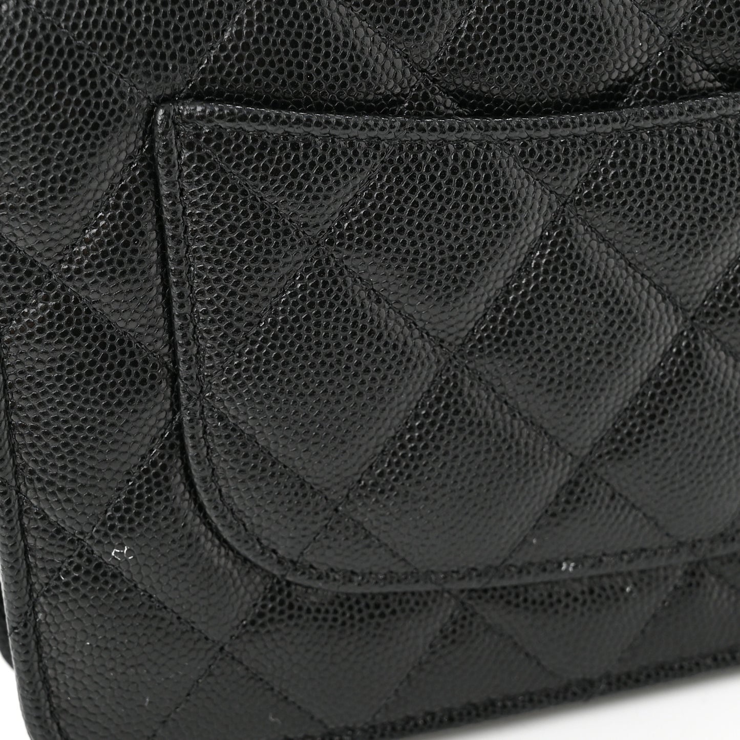 Caviar Quilted Coco First Wallet On Chain WOC Black