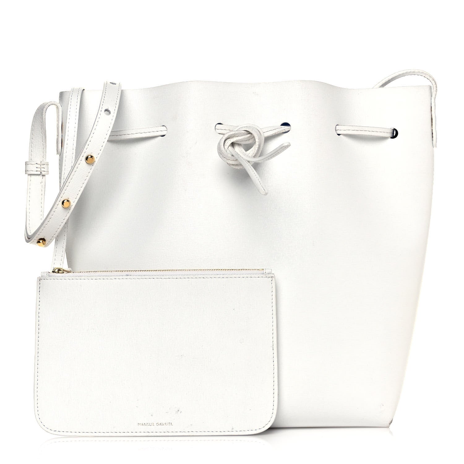 Mansur Gavriel Saffiano Bucket Bag White Royal 1 of 15
