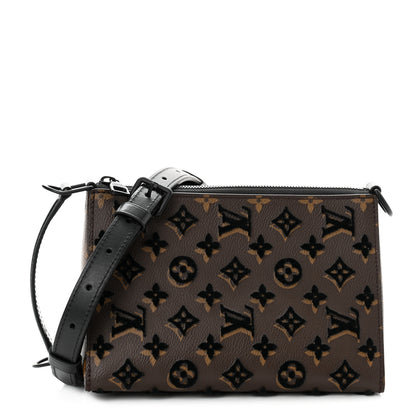 Louis Vuitton Monogram Tuffetage Triangle Messenger Black 1 of 9