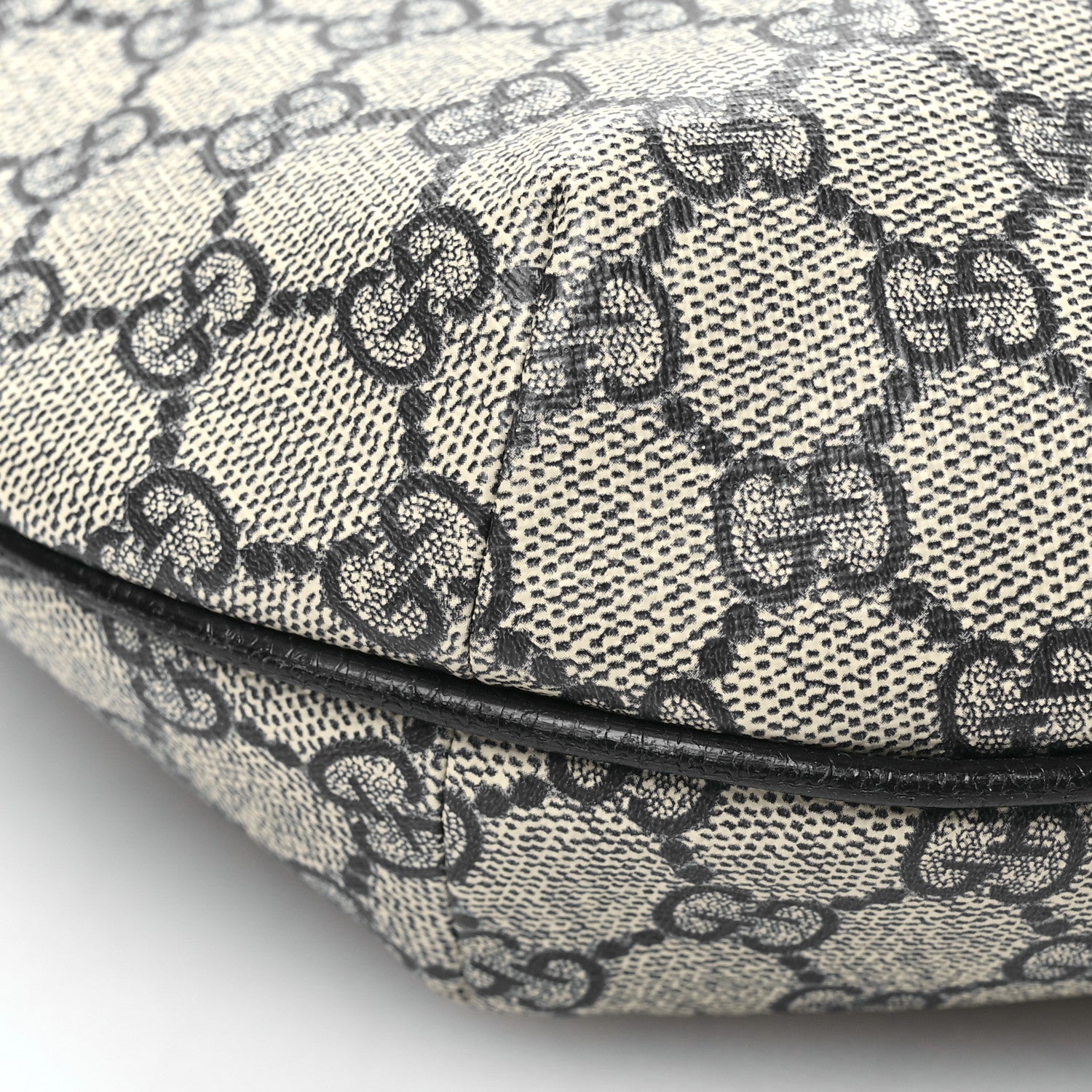 Gucci GG Supreme Monogram Textured Dollar Calfskin Web Small Ophidia Half Moon Hobo Beige Blue 10 of 12