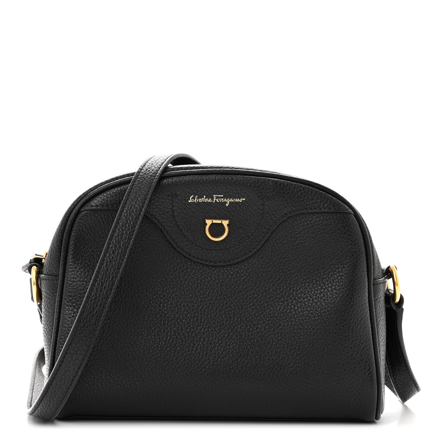 Salvatore Ferragamo Calfskin Travel Camera Crossbody Bag Black 1 of 11