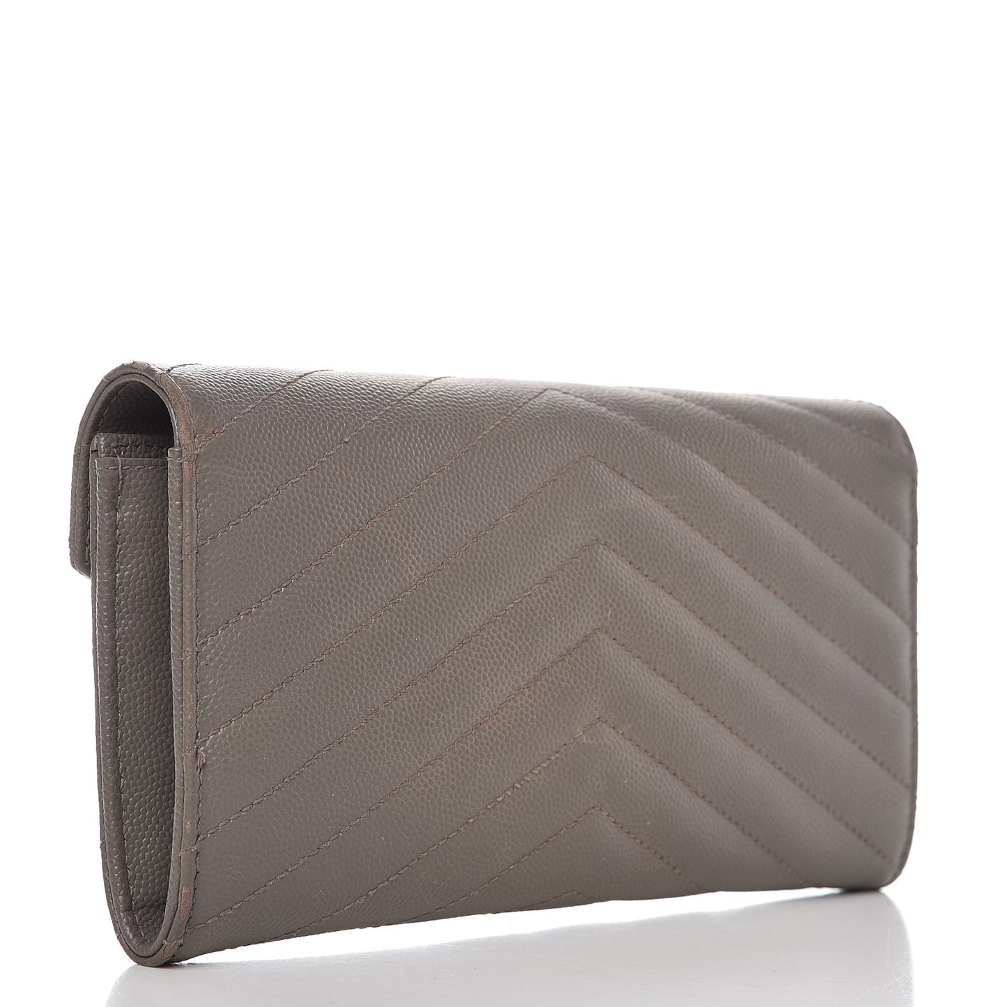 Grain De Poudre Matelasse Monogram Flap Wallet Fog