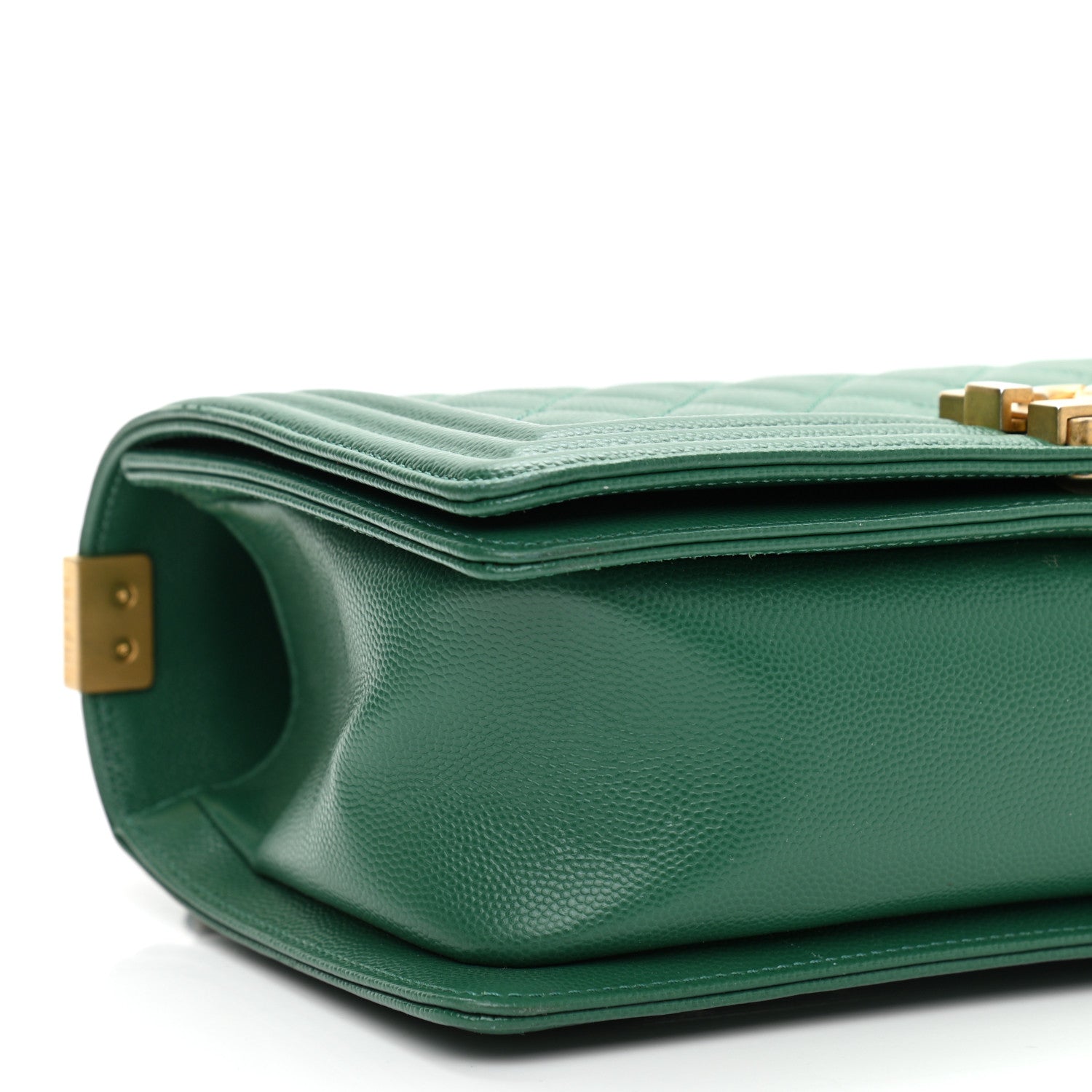 Chanel Caviar Quilted Medium Boy Flap Green 9 of 10