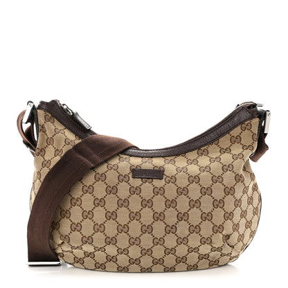 Gucci Monogram Medium Half Moon Hobo Dark Brown 1 of 12