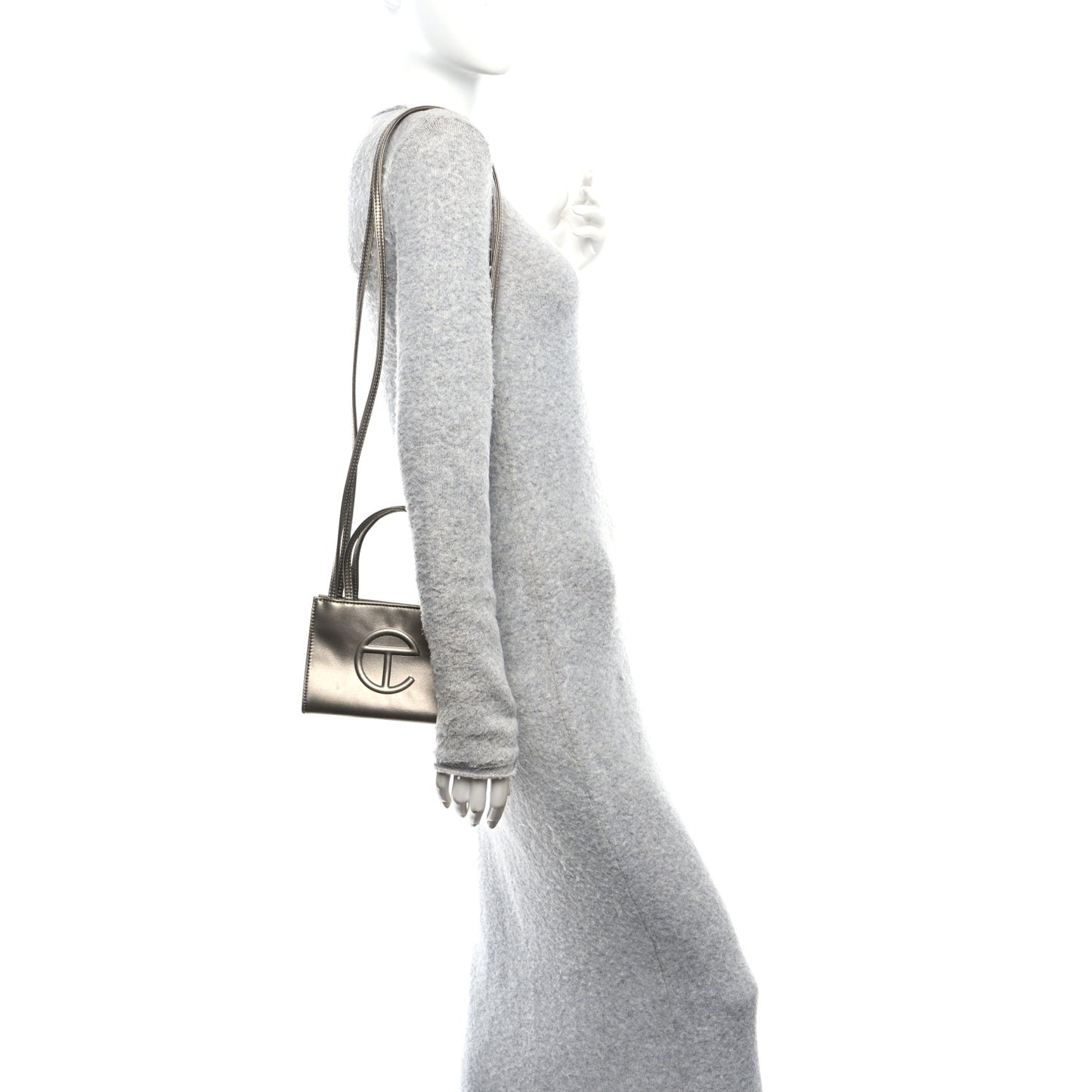 Vegan Leather Small Shopping Bag Bronze