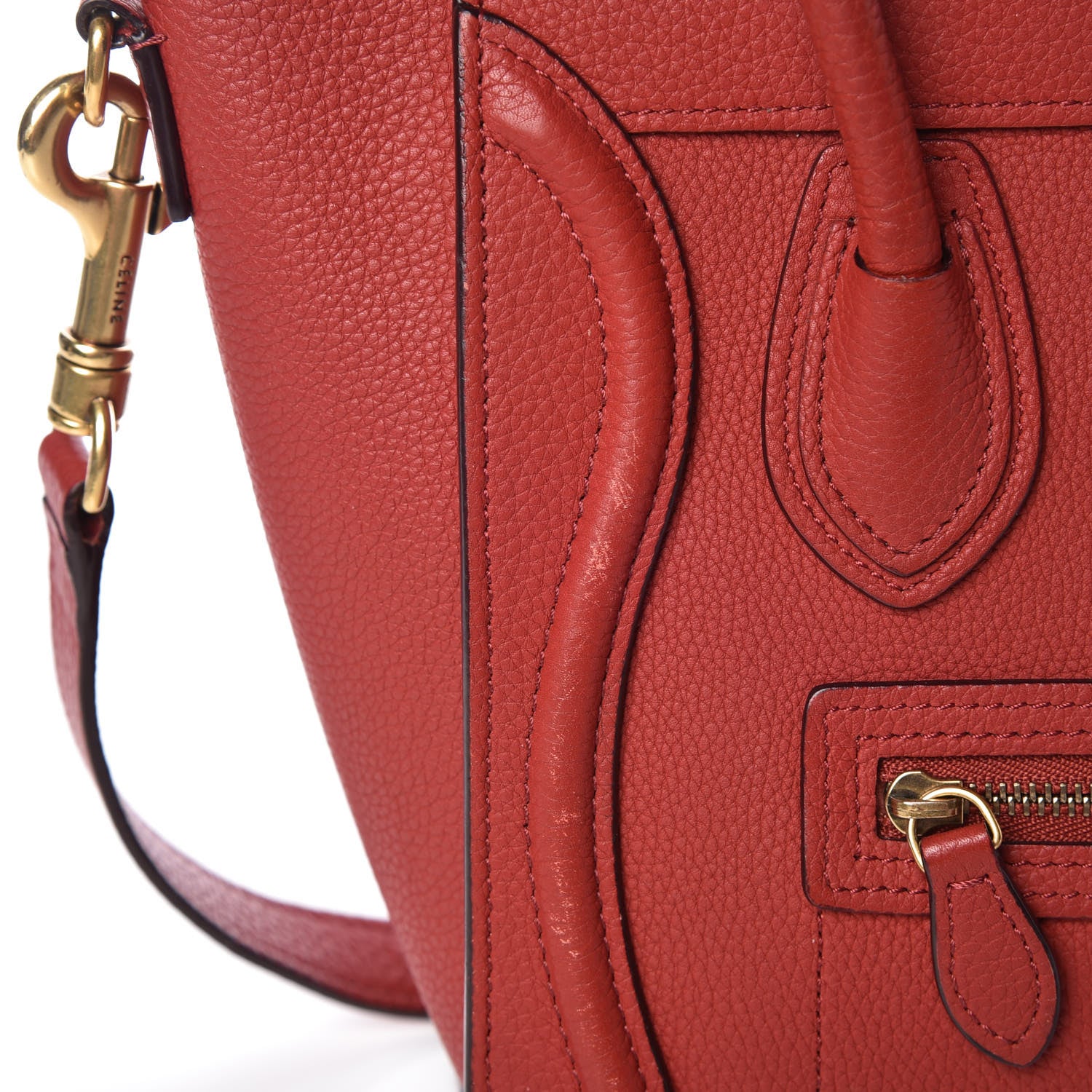 Celine Baby Grained Calfskin Nano Luggage Red 14 of 18