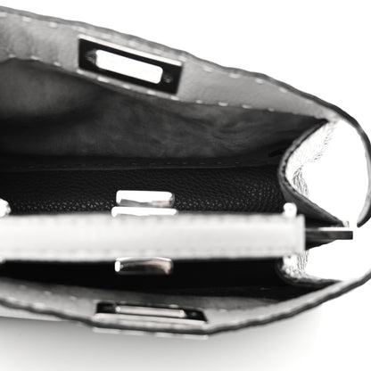Fendi Cuoio Romano Selleria Bi-Color Small Peekaboo I SEE U Satchel Ghiaccio Asfalto 5 of 9