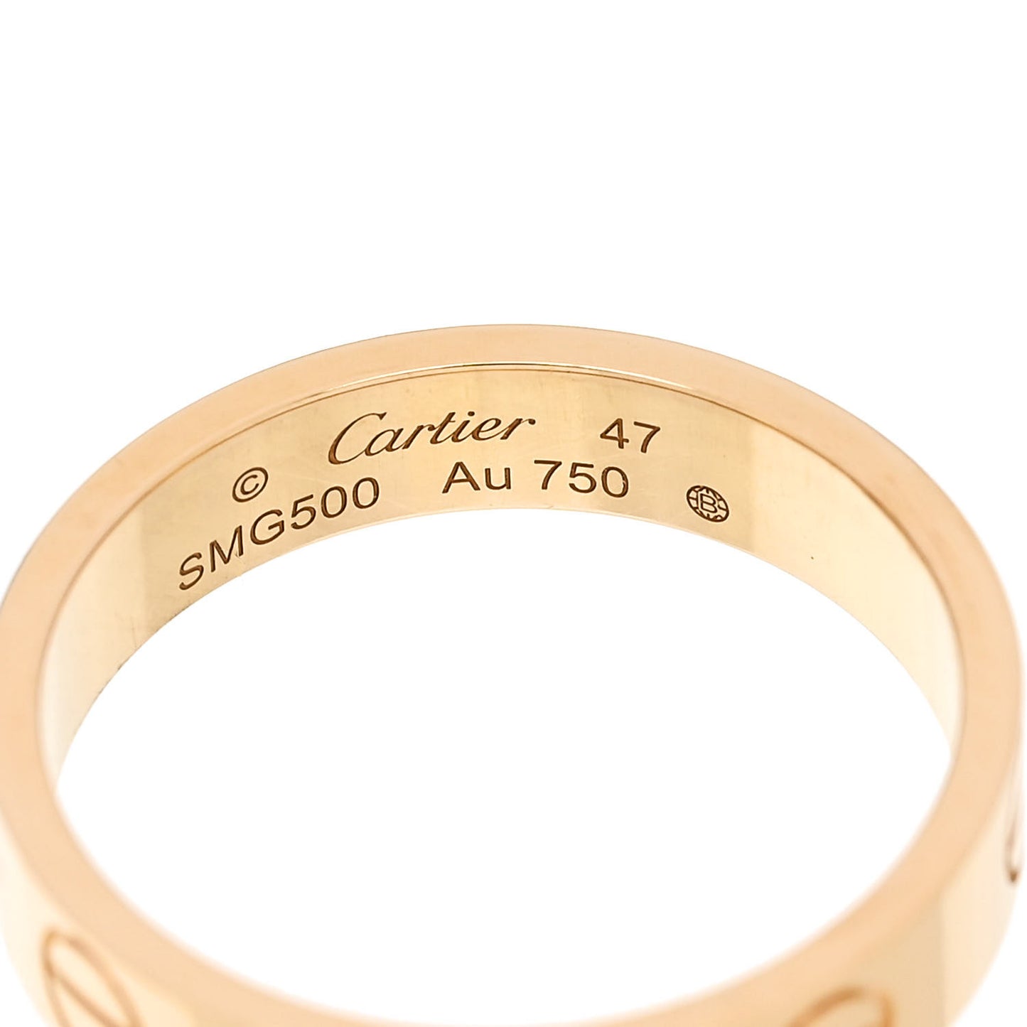 18K Yellow Gold 3.5mm LOVE Wedding Band Ring 47 4