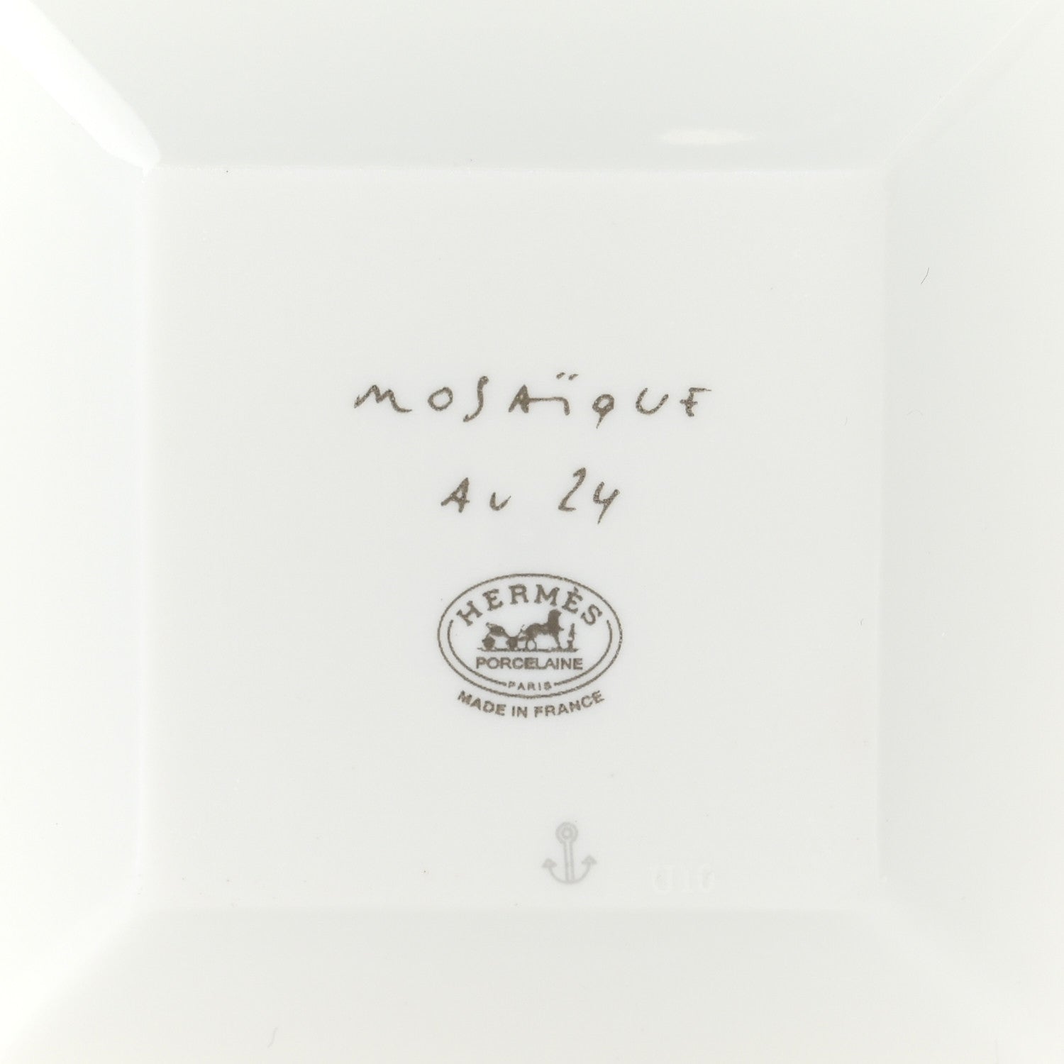 Hermes Porcelain Mosaique Au 24 Platinum Square Plate N°1 3 of 4