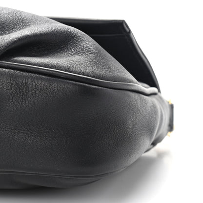 Fendi Vitello Flamingo Enamel Fendista Pouchette Crossbody Black 10 of 13