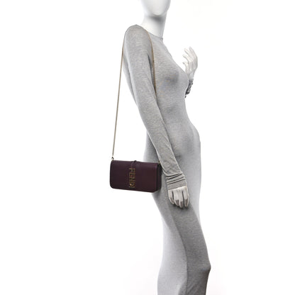 Fendi Vitello Grace Matte Fendigraphy Wallet on Chain Rosso Roma 2 of 16