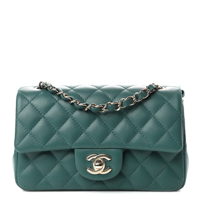 Chanel Lambskin Quilted Mini Rectangular Flap Green 1 of 11
