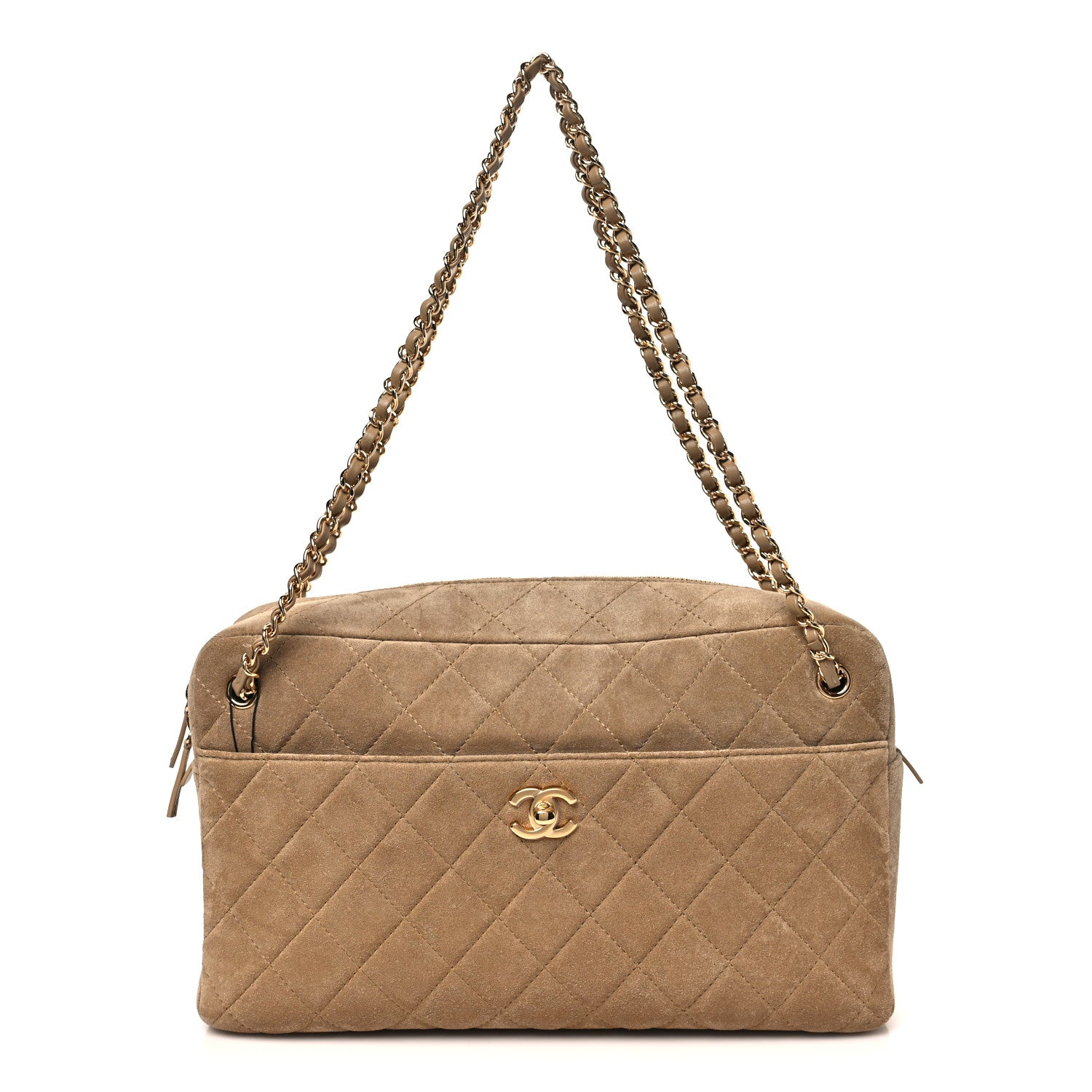 Chanel Suede Quilted Camerissimo Case Beige 1 of 11