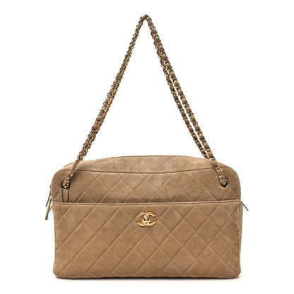 Chanel Suede Quilted Camerissimo Case Beige 1 of 11