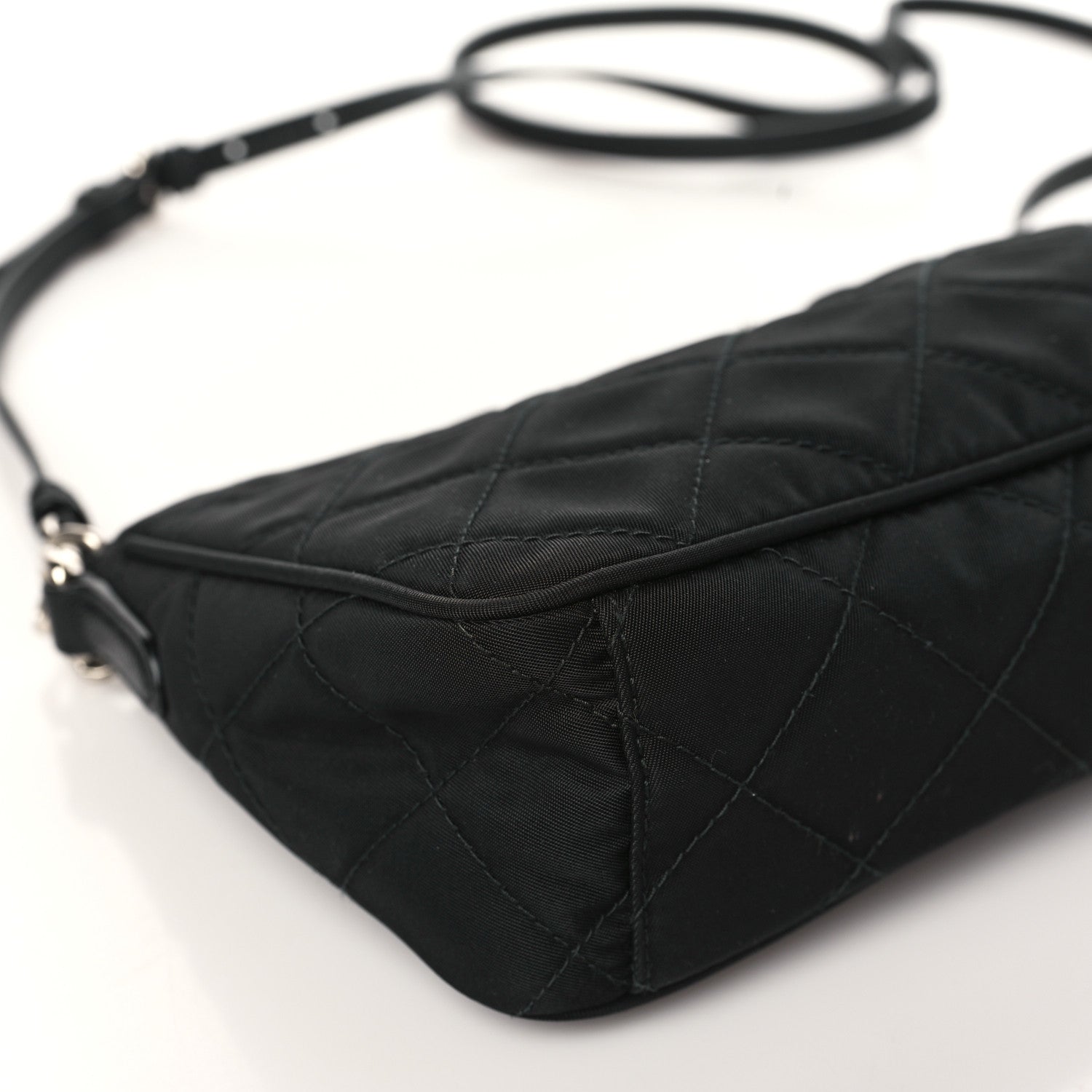 Prada Nylon Tessuto Impuntu Quilted Crossbody Bag Black 8 of 9