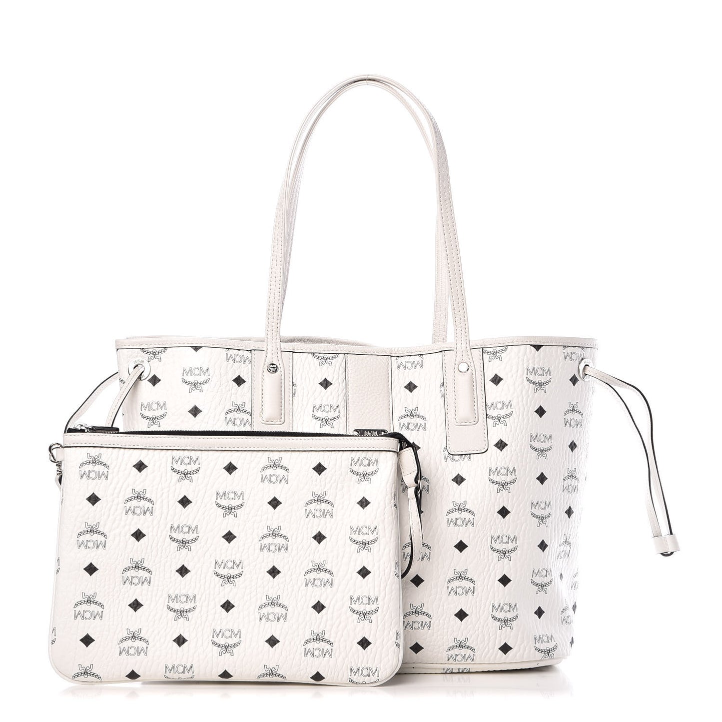 Visetos Medium Liz Reversible Shopper Tote White