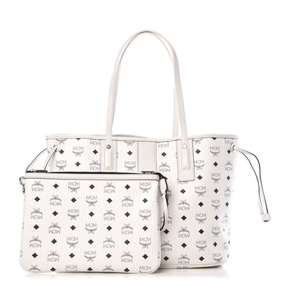 MCM Visetos Medium Liz Reversible Shopper Tote White 1 of 15