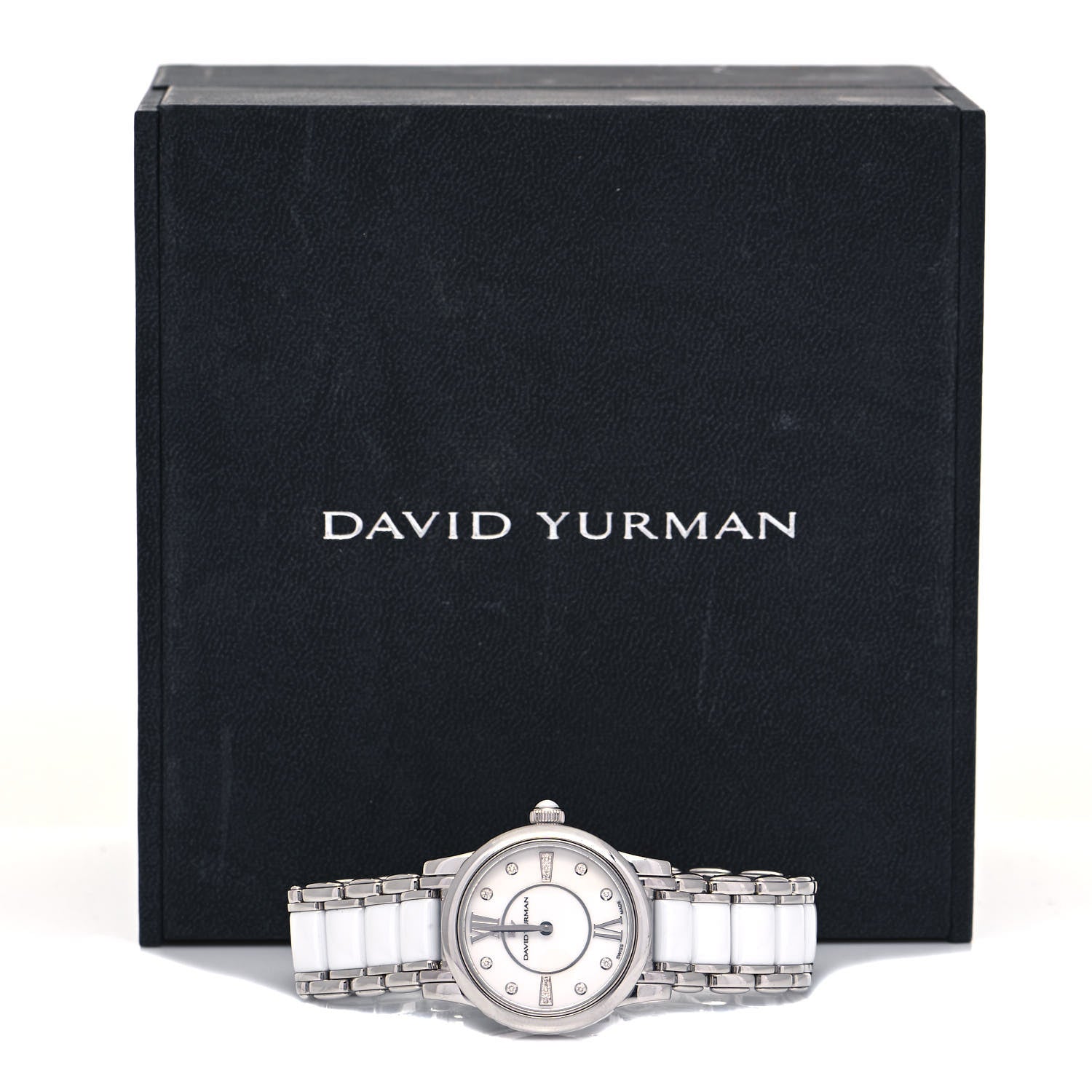 David Yurman Stainless Steel Ceramic Diamond 30mm Classic Quartz Watch White 5 of 5