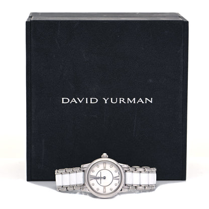 David Yurman Stainless Steel Ceramic Diamond 30mm Classic Quartz Watch White 5 of 5