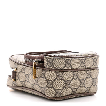 Gucci GG Supreme Monogram Mini Neo Vintage Double Zip Messenger Bag Beige New Acero Crop 4 of 15