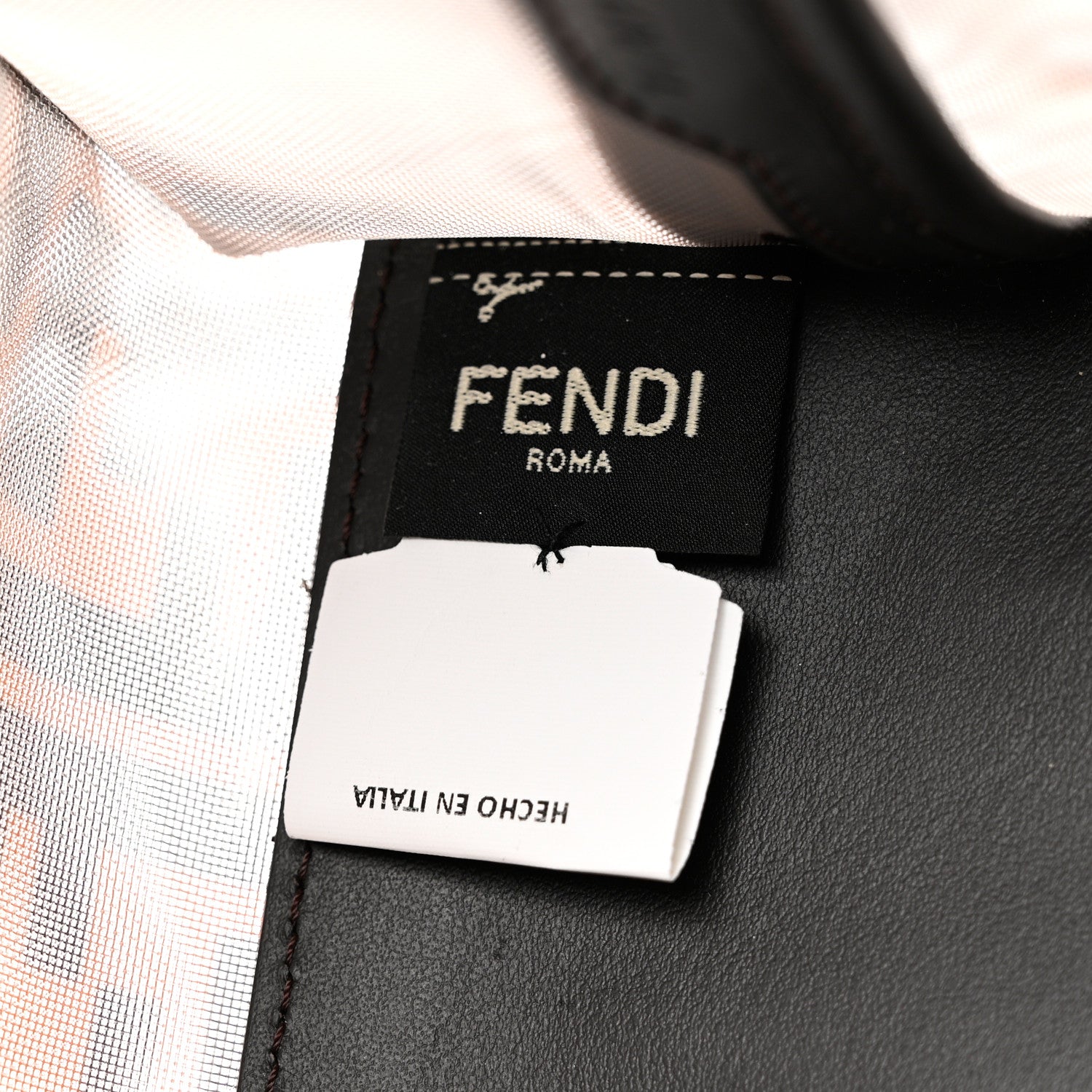 Fendi Mesh Vitello Century FF 1974 Mini Peekaboo Defender Cover Marrone Black Ebano 5 of 7