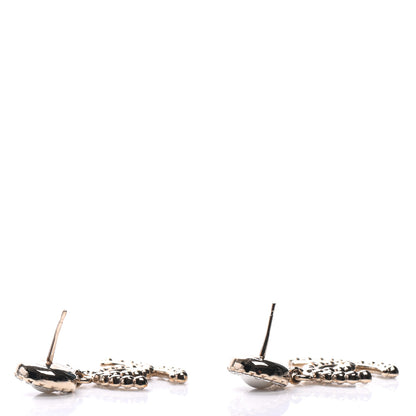 Chanel Crystal Pearl Bow-tiful CC Drop Earrings Gold 3 of 5