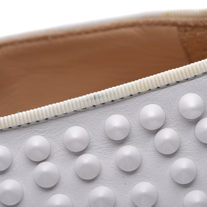 Christian Louboutin Calfskin Spikes Mens Roller Boat Flat 39 White 12 of 14