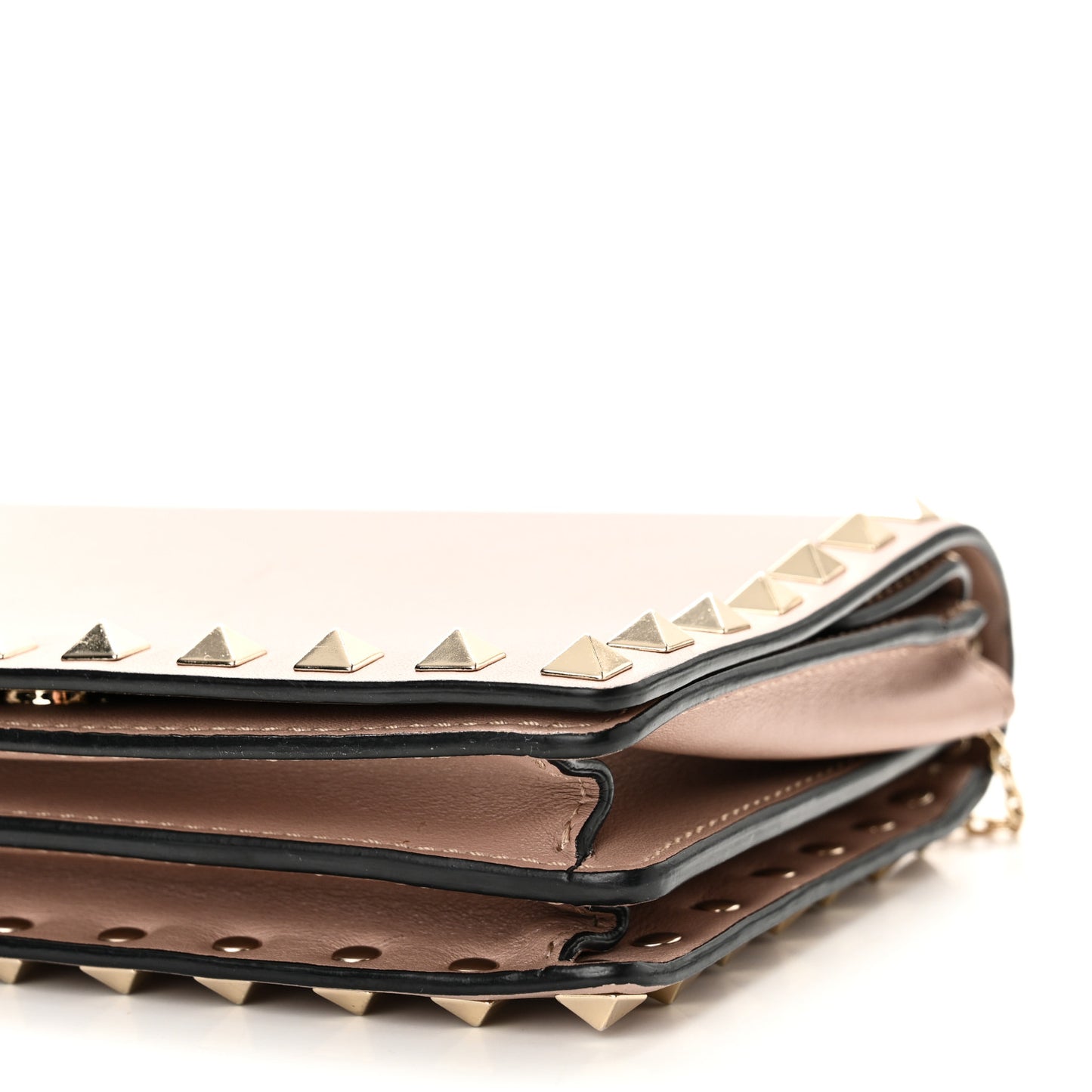 Vitello Rockstud Wallet on Chain Poudre