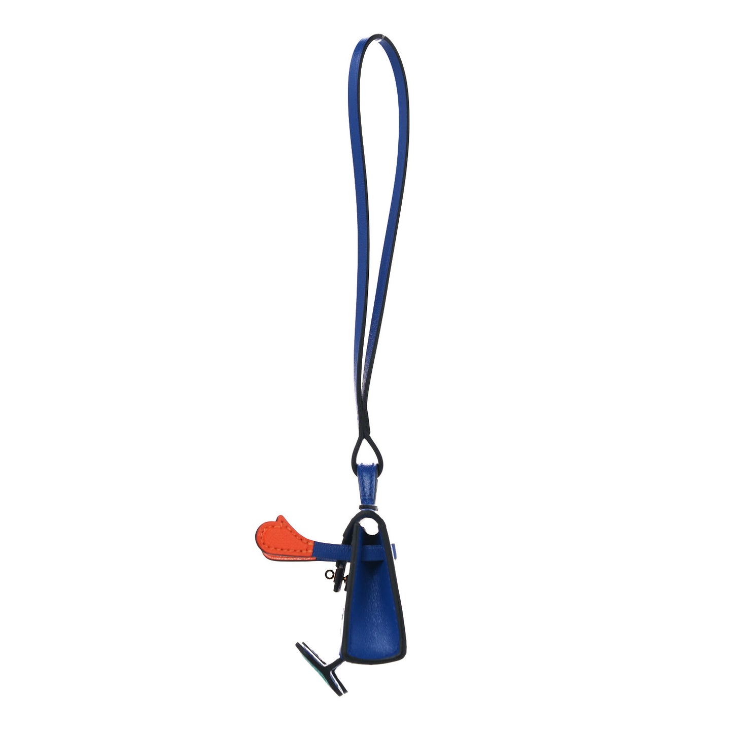 Tadelakt Chevre Mysore Kelly Quelle Idole Bag Charm Bleu Electrique Feu Jaune De Naples Vert Verone