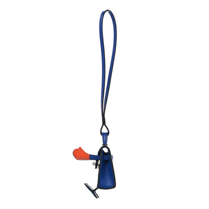 Hermes Tadelakt Chevre Mysore Kelly Quelle Idole Bag Charm Bleu Electrique Feu Jaune De Naples Vert Verone 3 of 9