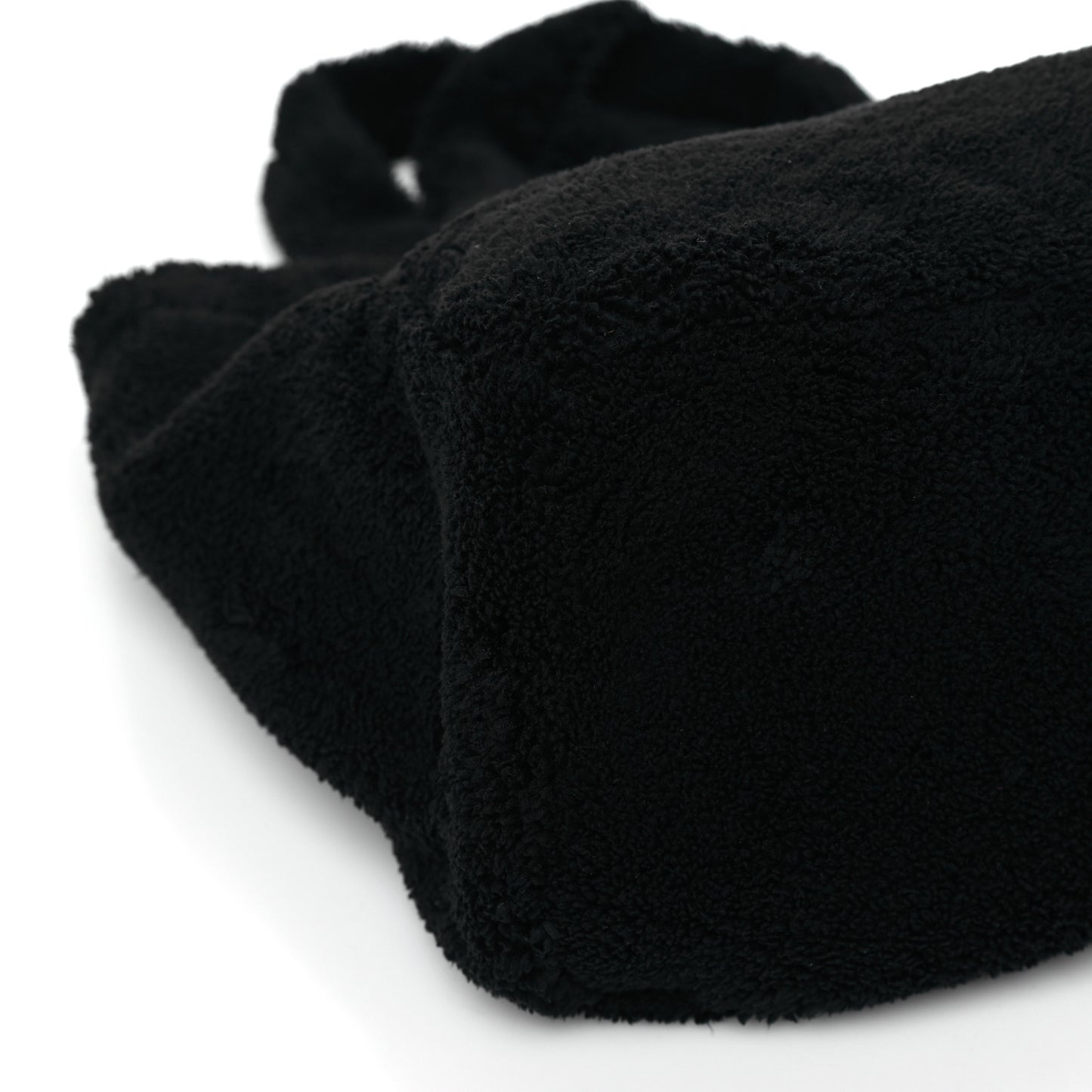 Terry Cloth Tote Bag Black White