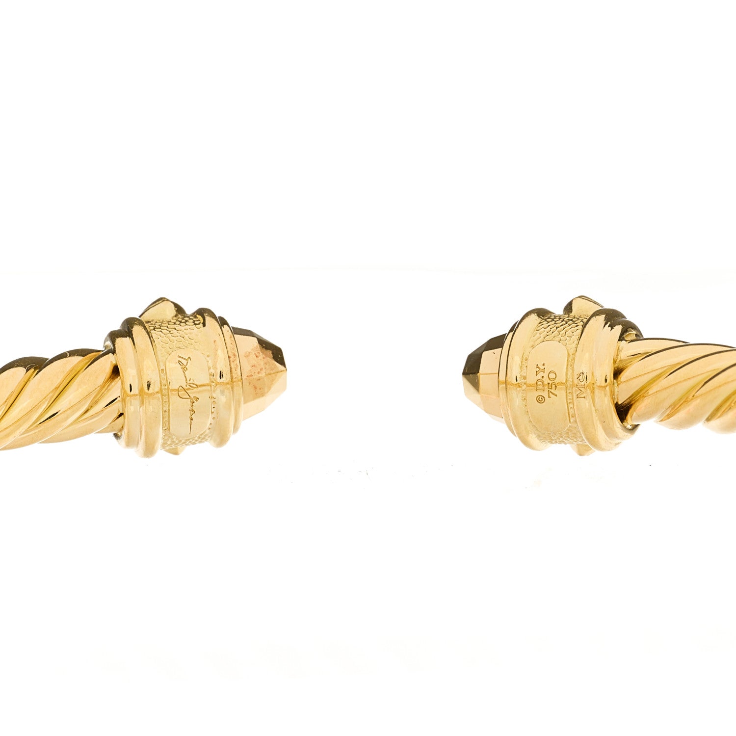 David Yurman 18K Yellow Gold 5mm Cable Renaissance Bracelet 3 of 3