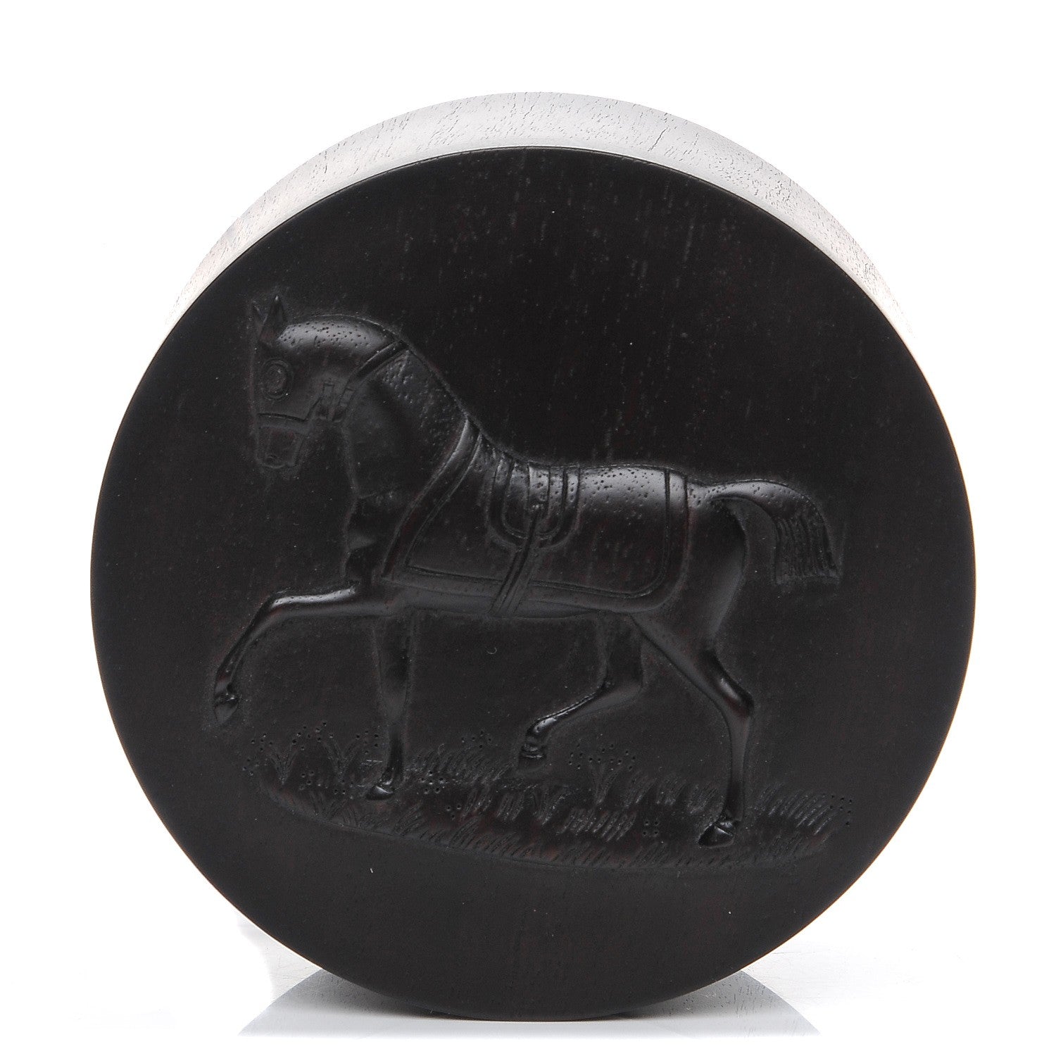 Hermes Mahogany Wood Cheval a la Couverture Twilly Box Acajou Ebenise 1 of 10