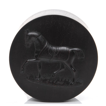 Hermes Mahogany Wood Cheval a la Couverture Twilly Box Acajou Ebenise 1 of 10