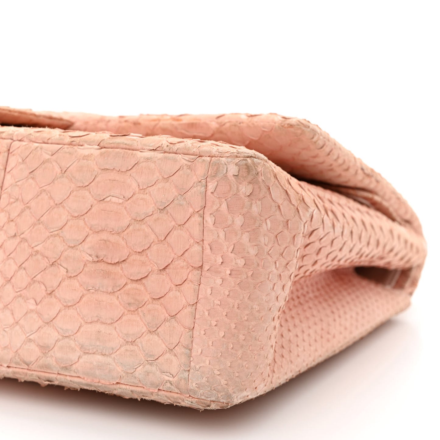 Snakeskin Maxi Double Flap Pink