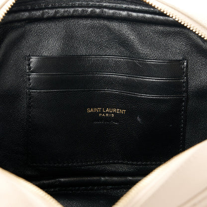Saint Laurent Grain De Poudre Matelasse Monogram Mini Lou Camera Bag Dark Beige 6 of 11