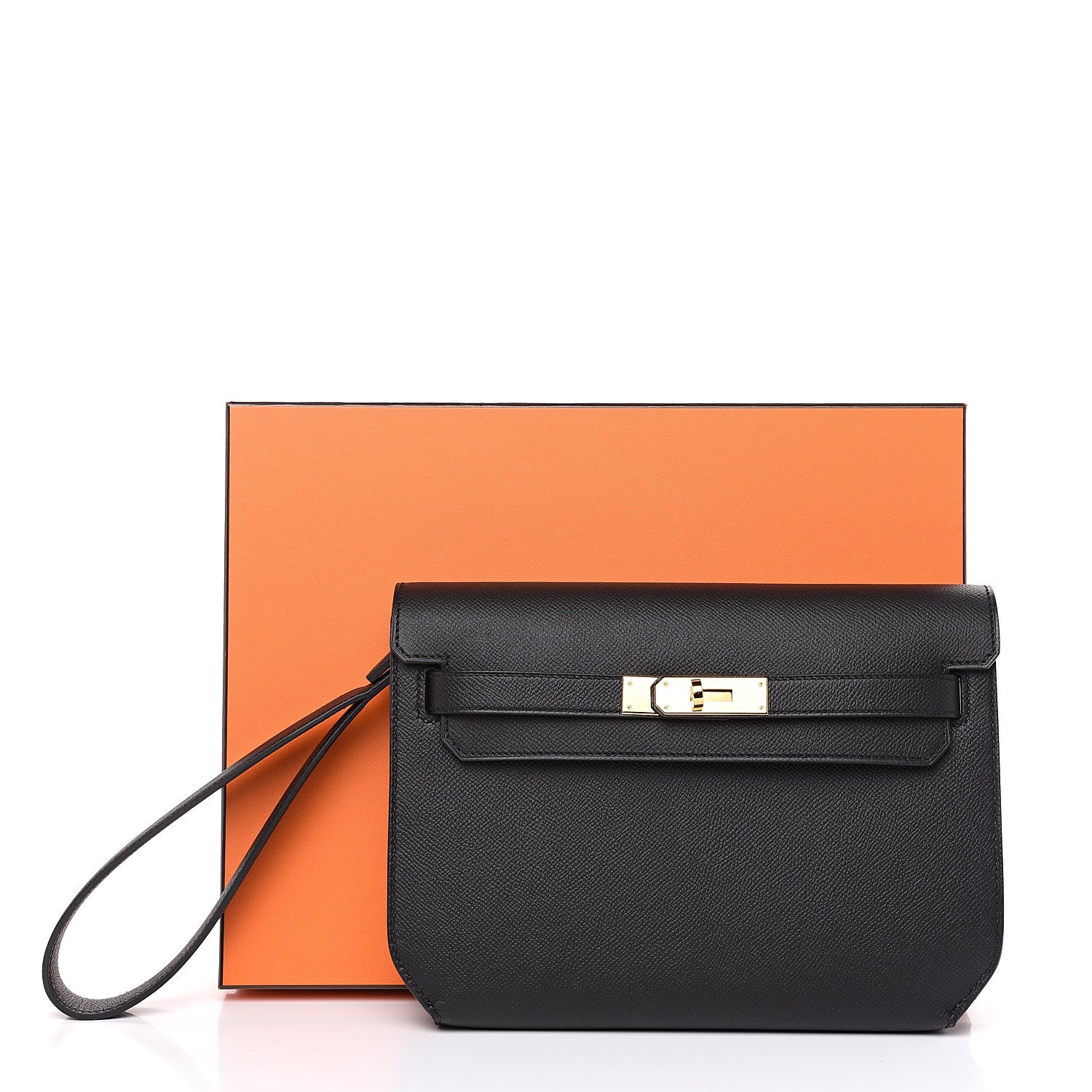 Hermes Epsom Kelly Depeches 25 Pouch Black 7 of 7