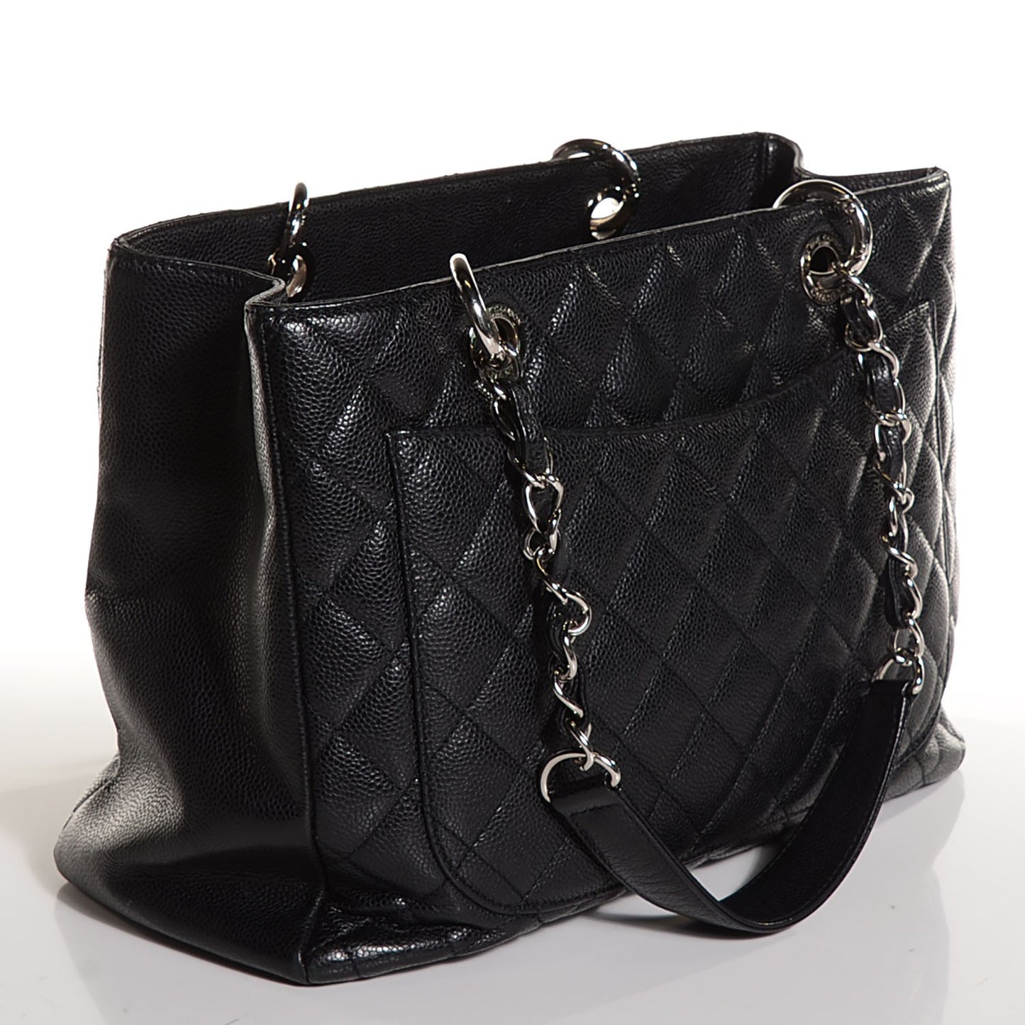 Caviar Quilted Grand Shopping Tote GST Black