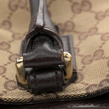 Gucci Monogram Medium Hasler Tote Dark Brown 14 of 18