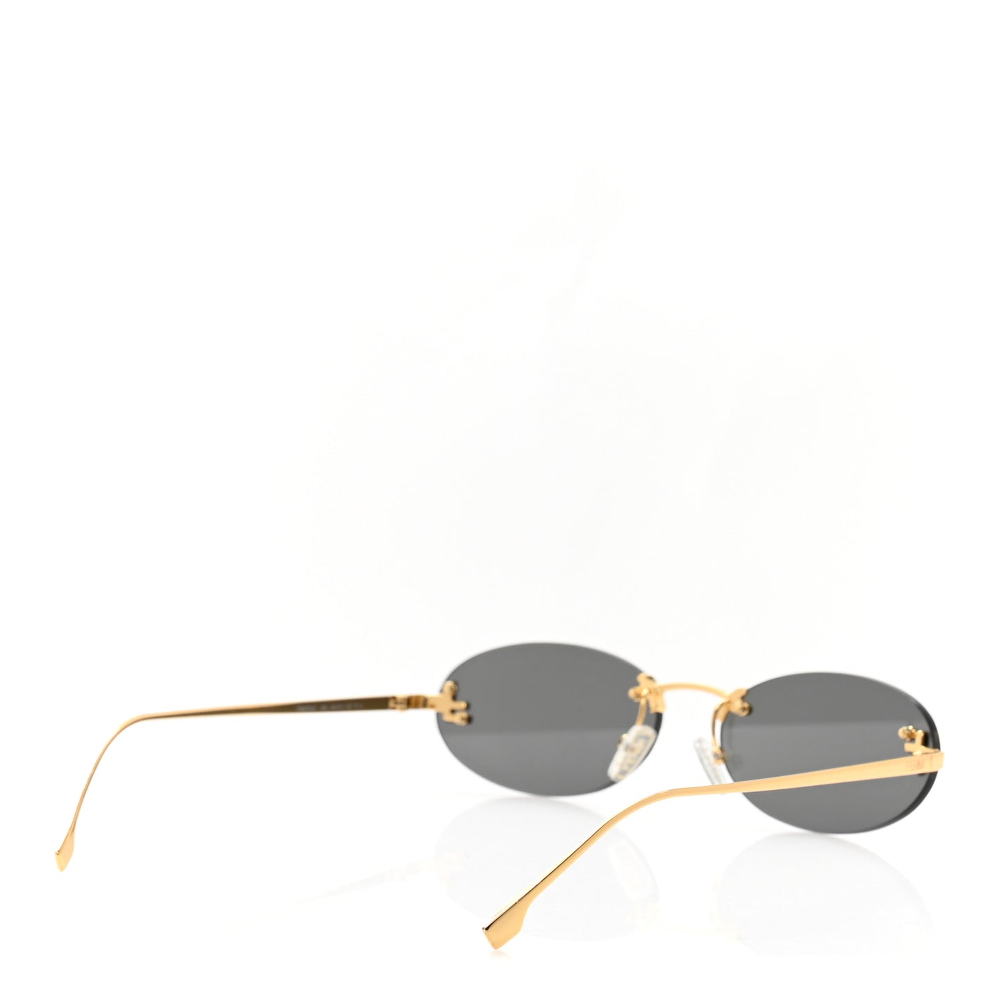 Metal Crystal Fendi First Fashion Show Oval Sunglasses FE4075US Gold Grey