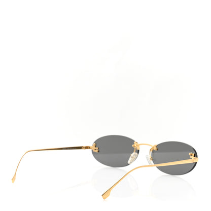 Fendi Metal Crystal Fendi First Fashion Show Oval Sunglasses FE4075US Gold Grey 4 of 8