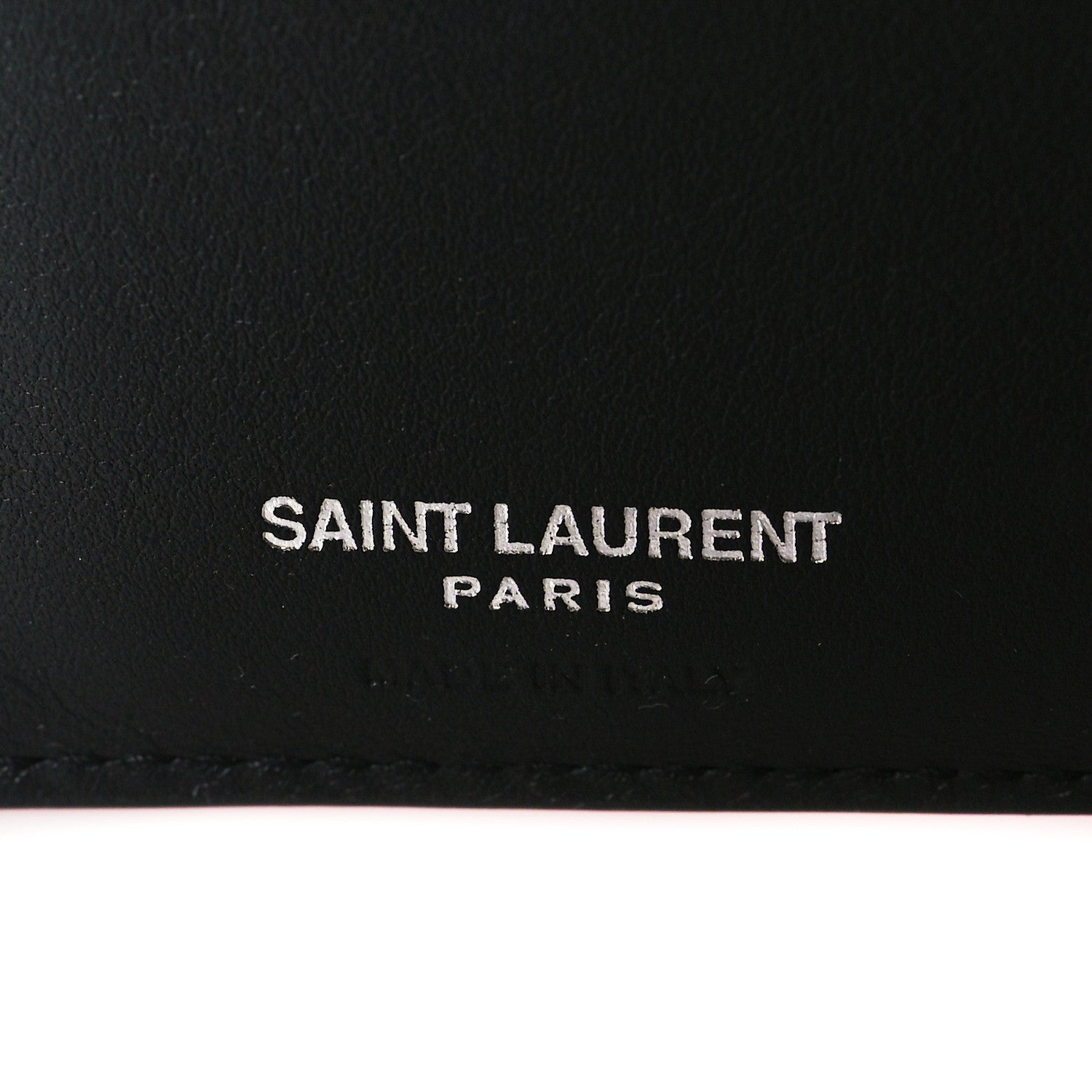 Saint Laurent Patent Grain De Poudre Matelasse Chevron Monogram Zipped Two-Part Wallet Neon Pink 6 of 8